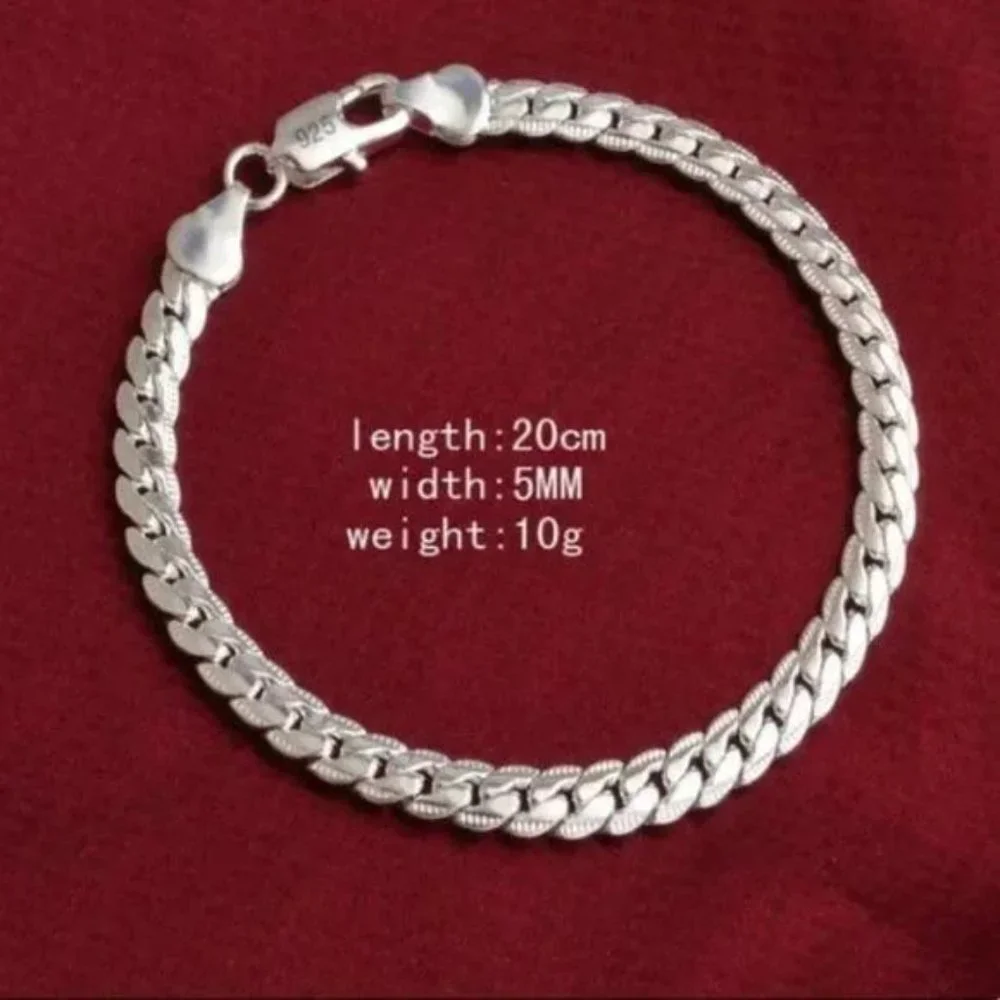 NEW SILVER 8 CM LONG 925 BRACELET - Picture 2 of 5